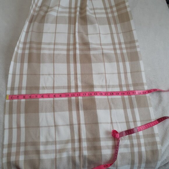 J. Crew Factory Women's Classic Cream & Beige Plaid Wide Soft Fringe Scarf - Picture 5 of 5